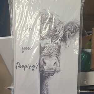 Cow Print Decorative Shower Curtain Panel in Gray and White